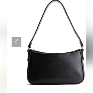 Portland Leather Goods 'Lucy' Baguette bag in black (pebbled leather)